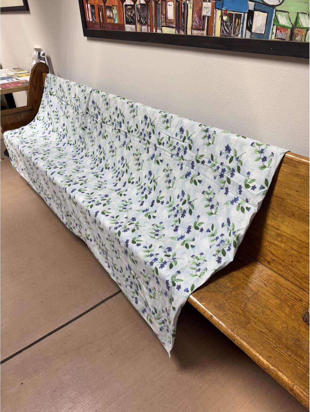 Vintage 90s L.L. Bean Blue Floral Cotton Flannel Duvet Cover Twin